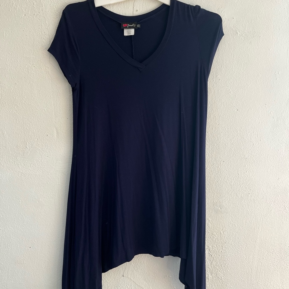 Poof! Short-Sleeve Navy Blue T-shirt Dress